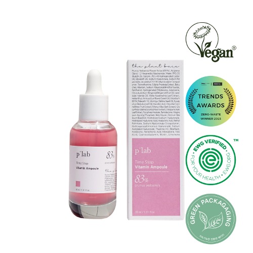 Time Stop Vitamin Ampoule 30ml, Cherry Blossom Extract 83%, Retinol Alternative Bakuchiol, UK Vegan Certification